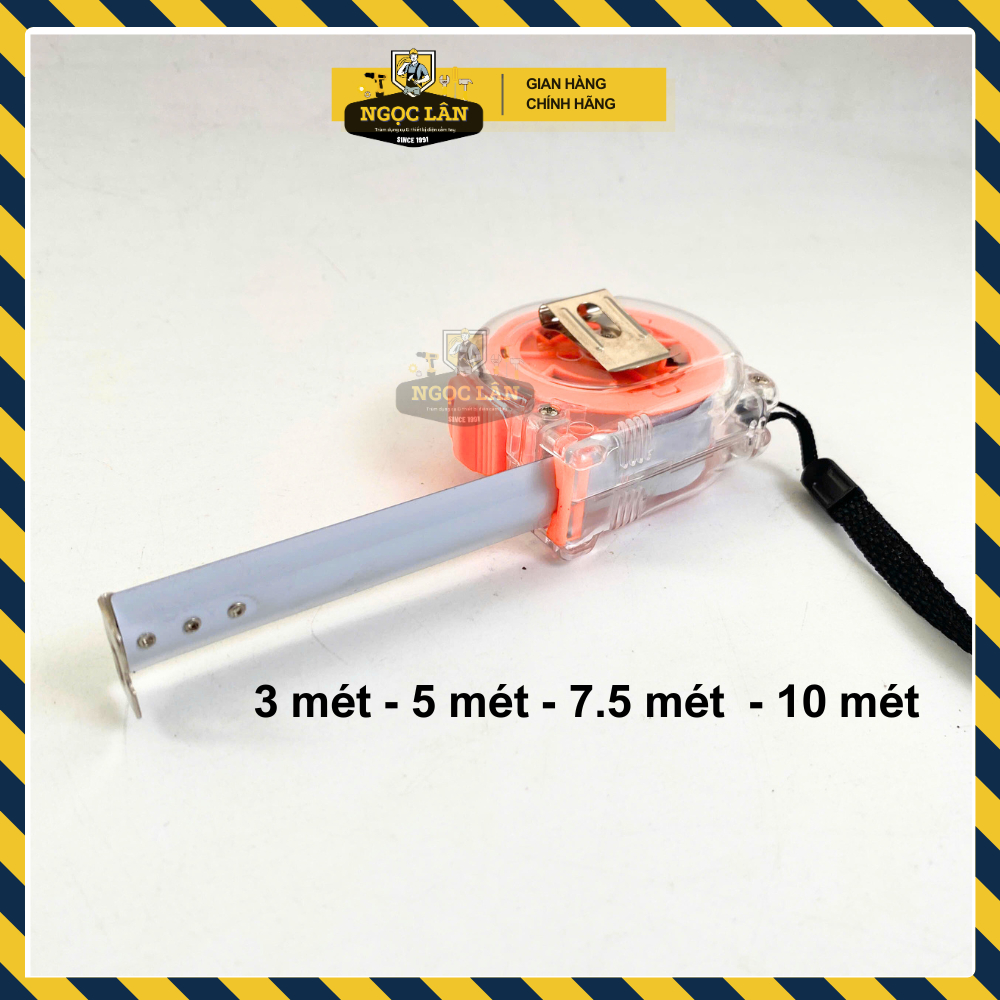 Thước kéo 1 mặt số hoặc lỗ ban 5m, 7.5m nhưạ trong cao cấp