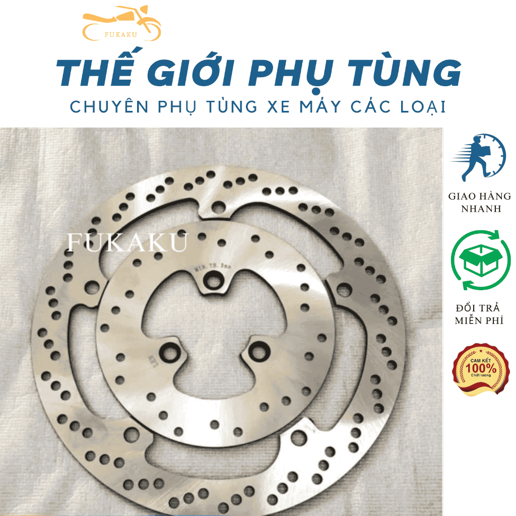 Đĩa Thắng Trước Và Sau Xe Raider 150 Xăng Cơ Hàng Cao Cấp