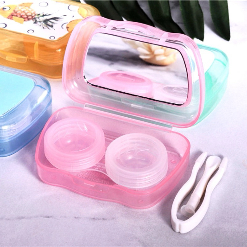 Giao màu ngẫu nhiên-Khay đựng lens mắt, giúp giữ lens được vệ sinh sạch sẽ.