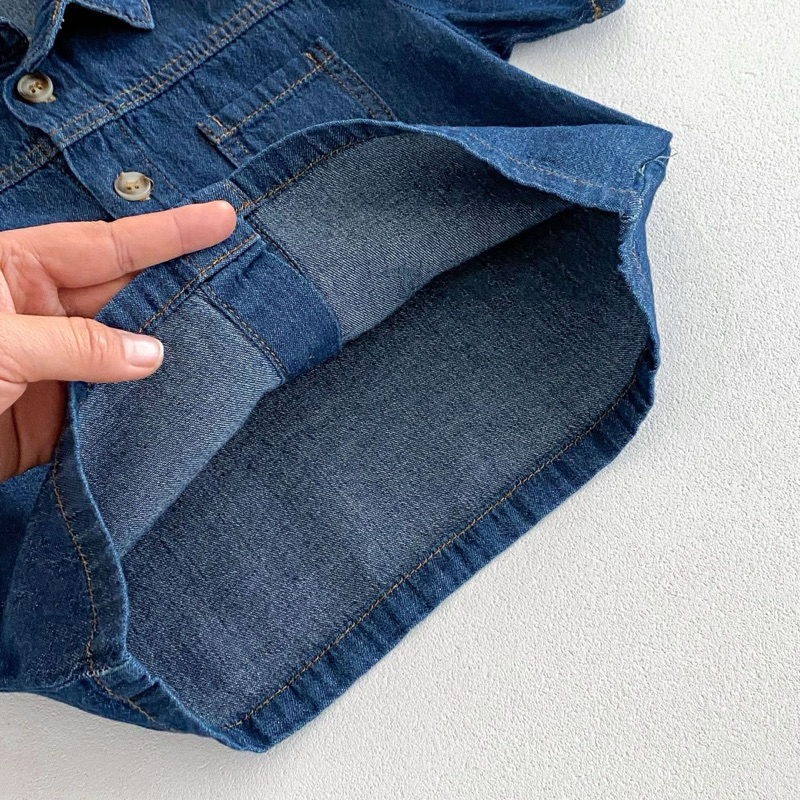 (Order) Bộ quần áo jean mềm quần ngố phong cách Hàn Quốc dành cho bé trai