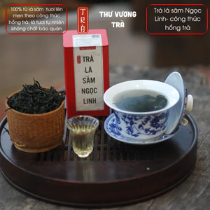 Trà lá sâm Ngọc Linh theo công thức hồng trà, sản phẩm mới 2025 [Thư Vương Trà] đóng hộp thiếc 50gr