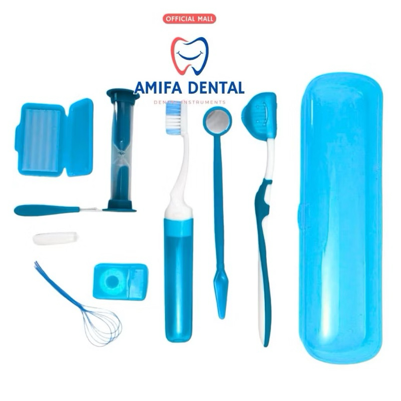 Set 8 Món Chăm Sóc Răng Niềng Siêu Tiện Lợi, Bộ  8 Món Dụng Cụ Vệ Sinh Cho Người Niềng Răng