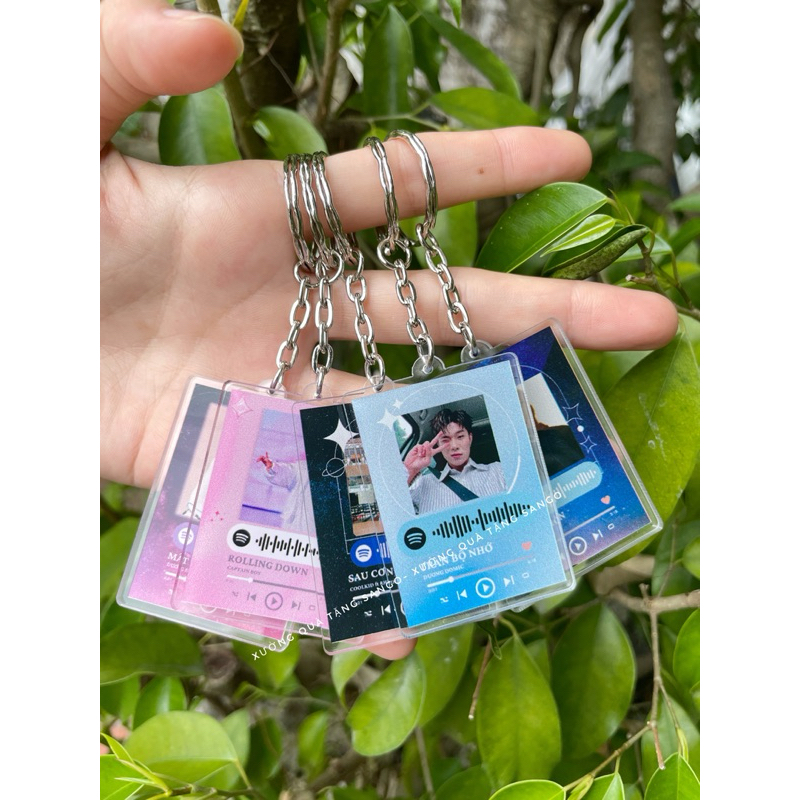 (Quét mã ra nhạc) Móc khóa Spotify in theo yêu cầu ,nền trong siu sang - Quà Tặng Sango
