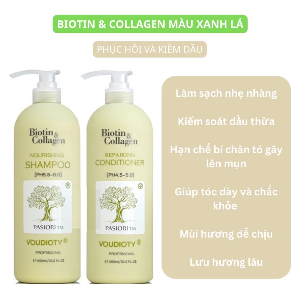 Ảnh Cặp Gội Xả BIOTIN COLLAGEN VOUDIOTY Giảm Rụng Tóc, Phục Hồi Hư Tổn, Giảm Gàu 500/1000ml 3