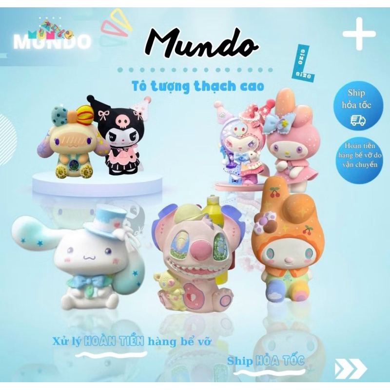 [MUNDO] Tượng Thạch Cao Tô Màu Mèo Cute, Thú Bông, Capy Size L – Đồ Chơi DIY Cho Bé