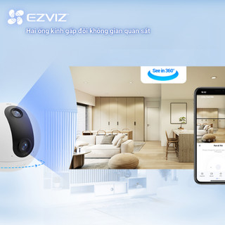 Camera EZVIZ C60P 2K Mắt Kép Dual Mix  - Góc Nhìn Siêu Rộng