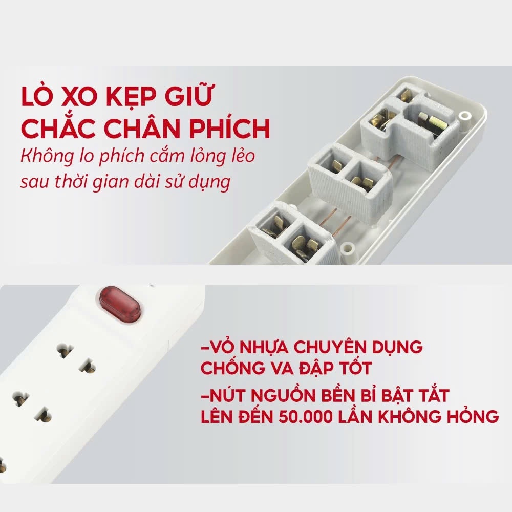 Ổ Điện Chính Hãng SOPOKA  Chịu Tải Lớn Chất Liệu Nhựa Abs Chống Cháy không làm nóng thiết bị