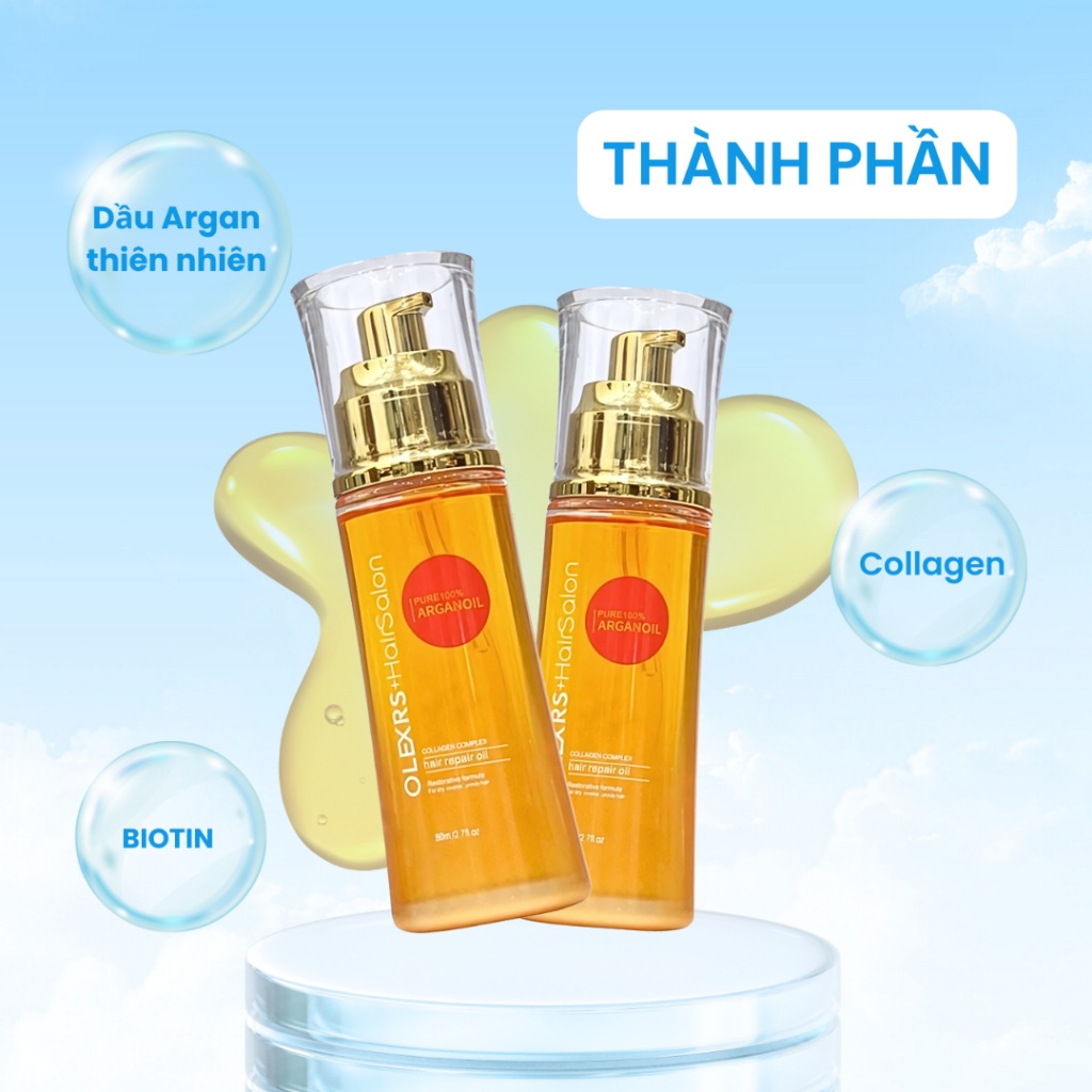 Ảnh Tinh Dầu Dưỡng Phục Hồi Chống Rụng Tóc Olexrs Hair Salon Collagen 80ml 2