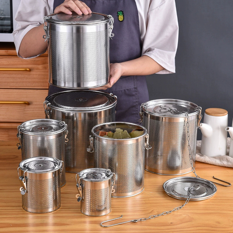 GIỎ INOX 304 ĐỰNG GIA VỊ HẦM XƯƠNG - DÂY TREO TIỆN LỢI - SIZE 14CM/18CM ...