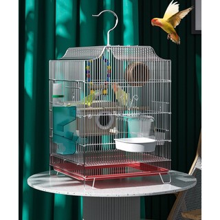 Lồng Chim Thép Không Gỉ Nan 0.8cm Siêu Khít Size 50x35x35cm – Bền Đẹp, Chắc Chắn, Full Phụ Kiện