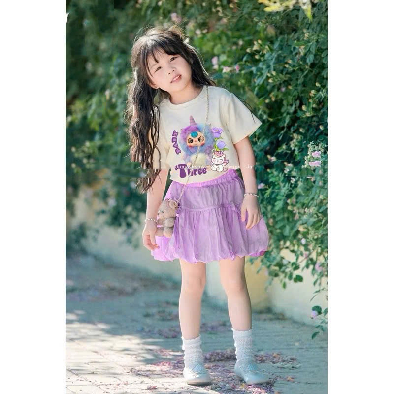 Sét áo baby three kèm chân váy bí xinh xắn cho bé gái 8-20kg
