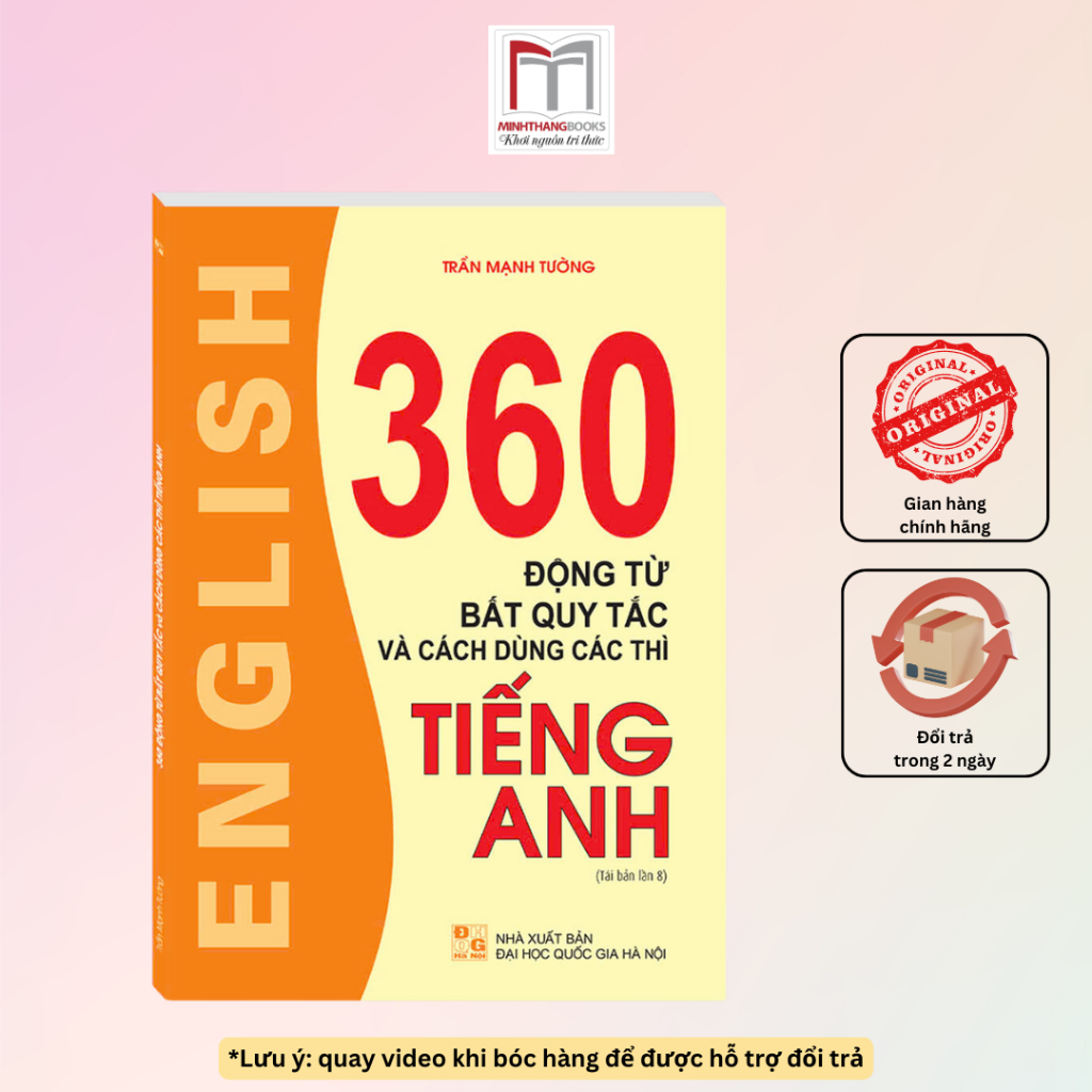 Ảnh Sách - 360 động từ bất quy tắc và cách dùng các thì tiếng anh (không màu) 1