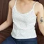 Áo 2 dây nữ croptop viền ren có nơ GILLEE hoạ tiết hoa nhí dễ thương vải cotton thoáng mát FAD074