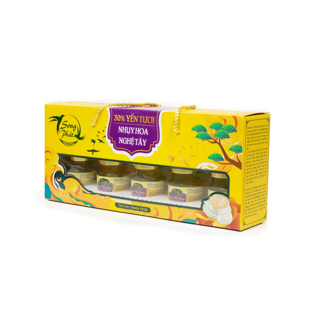 Hộp quà 10 hũ Tổ yến hộp quà mix vị Song Phát làm đẹp tự nhiên tăng sức đề kháng hồi phục sức khỏe