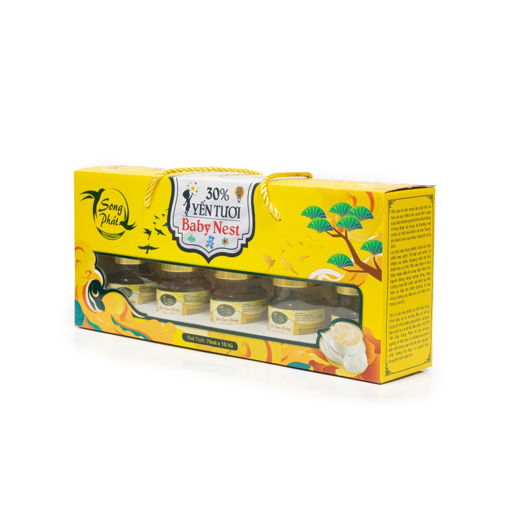 Hộp quà 10 hũ Tổ yến hộp quà mix vị Song Phát làm đẹp tự nhiên tăng sức đề kháng hồi phục sức khỏe