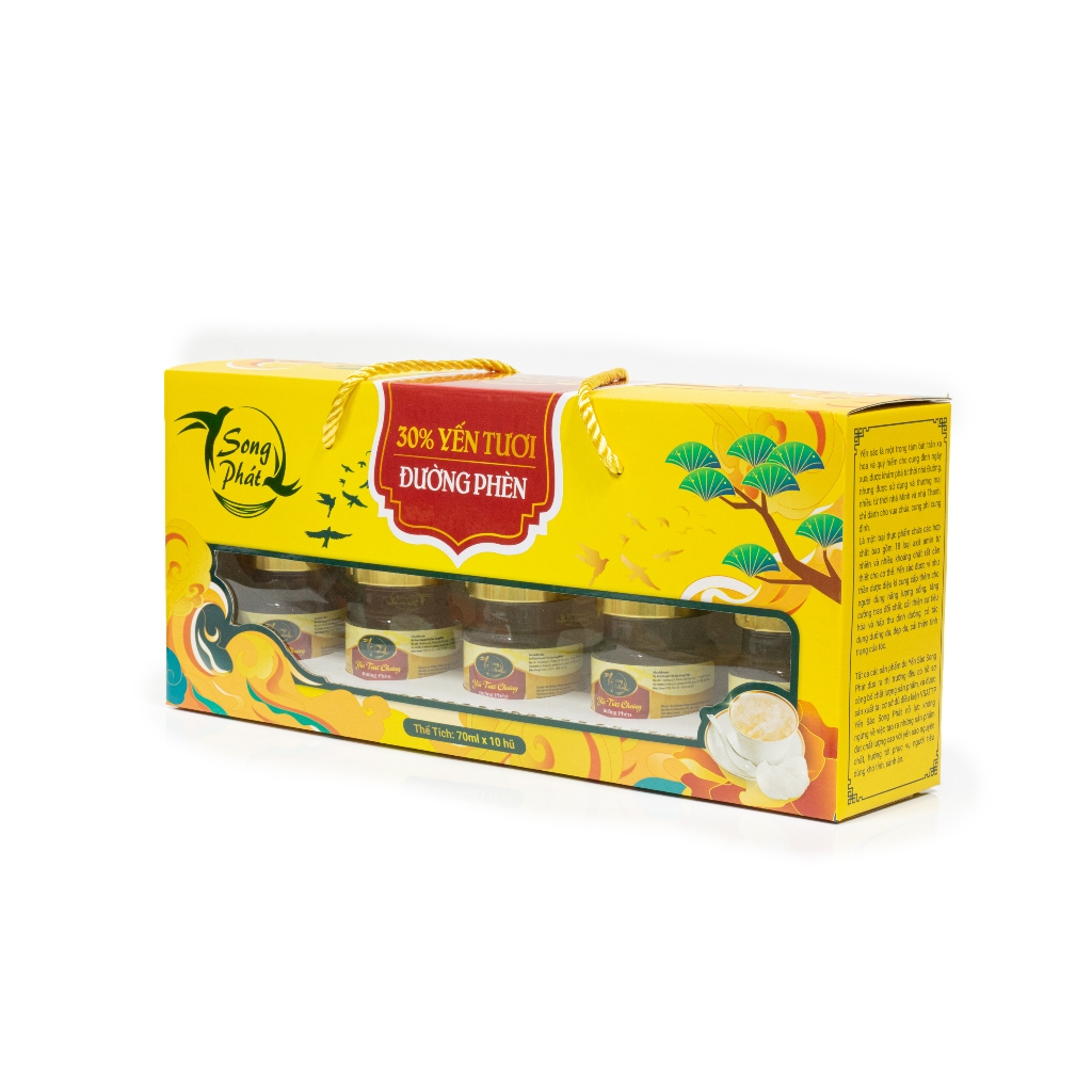 Hộp quà 10 hũ Tổ yến hộp quà mix vị Song Phát làm đẹp tự nhiên tăng sức đề kháng hồi phục sức khỏe