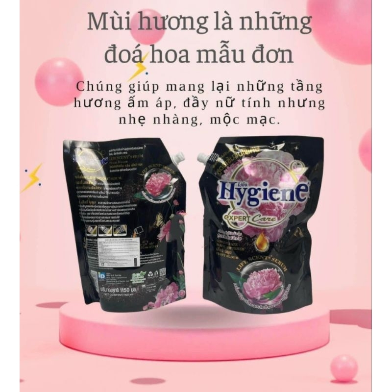 Nước xả vải Hygiene Thái Lan đậm đặc lưu hương lâu hương hoa tự nhiên chính hãng
