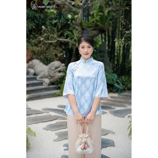 Pháp phục AN, đồ lam lễ chùa thiết kế tay lỡ, chất liệu lụa gấm hoa mềm mại - DESIGNED BY HUMY NGO [Mã]
