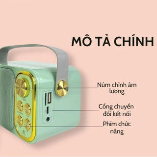 Loa Bluetooth Mini Karaoke Kèm 2 Mic YS-103 / YS-105 Không Dây Đổi Giọng Hát Bass Mạnh Nhỏ Gọn Pin Trâu