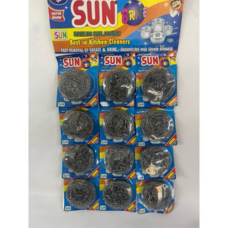 4 Miếng Cọ Nồi Inox SUN BRITE Jumbo Size Chà Xoong Nồi Tiện Dụng