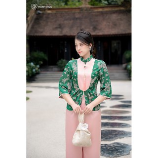 Pháp phục UYỂN, đồ lam lễ chùa thiết kế gấm hoa tay lỡ mềm mại KHÔNG kèm charm ngọc - DESIGNED BY HUMY NGO [119]
