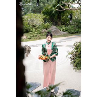 Pháp phục UYỂN, đồ lam lễ chùa thiết kế gấm hoa tay lỡ mềm mại KHÔNG kèm charm ngọc - DESIGNED BY HUMY NGO [119]