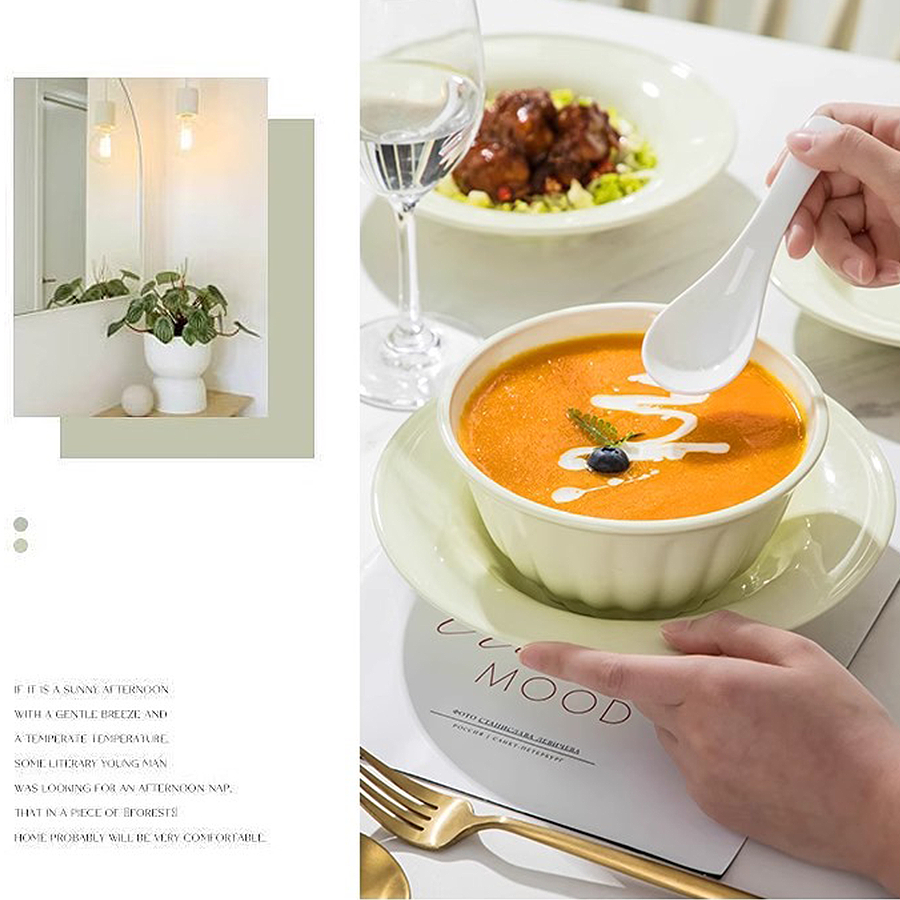 [Bảo Hành Bể Vỡ] Bộ Bát Đĩa Chén Dĩa Sứ Màu Pastel Sang Trọng, Bát Đĩa Sứ Tráng Men Cao Cấp SET012