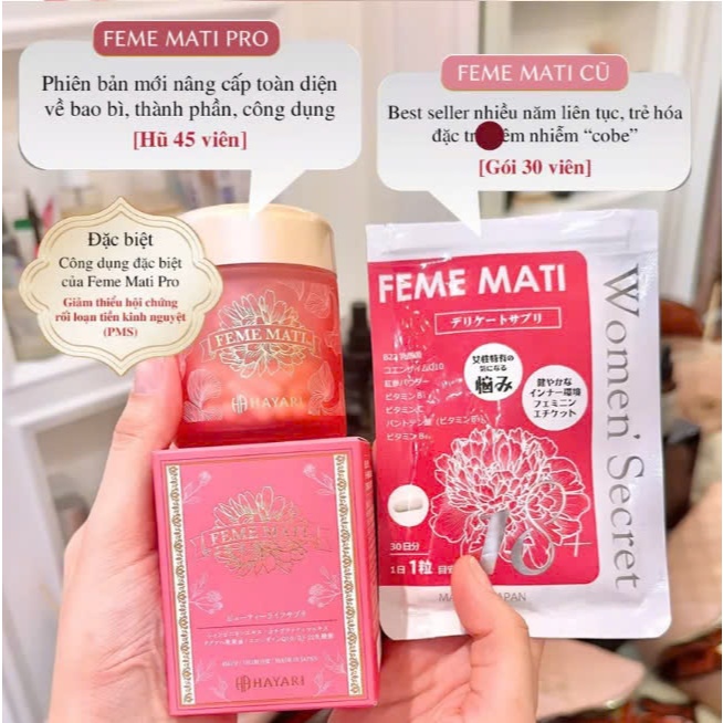 Hộp 45 Viên Uống Men Phụ Khoa Feme Mati Women’ Secret Nhật Bản (Bản Pro)