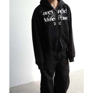 [SALE 70%] Áo khoác MMESTLINE "Love-OneSelf" dây kéo 2 chiều vải nỉ bông dày
