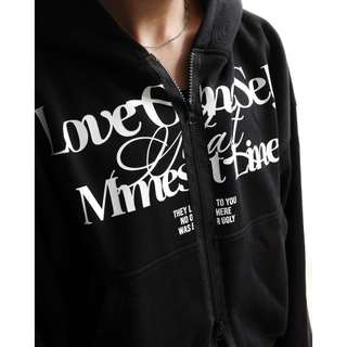 [SALE 70%] Áo khoác MMESTLINE "Love-OneSelf" dây kéo 2 chiều vải nỉ bông dày