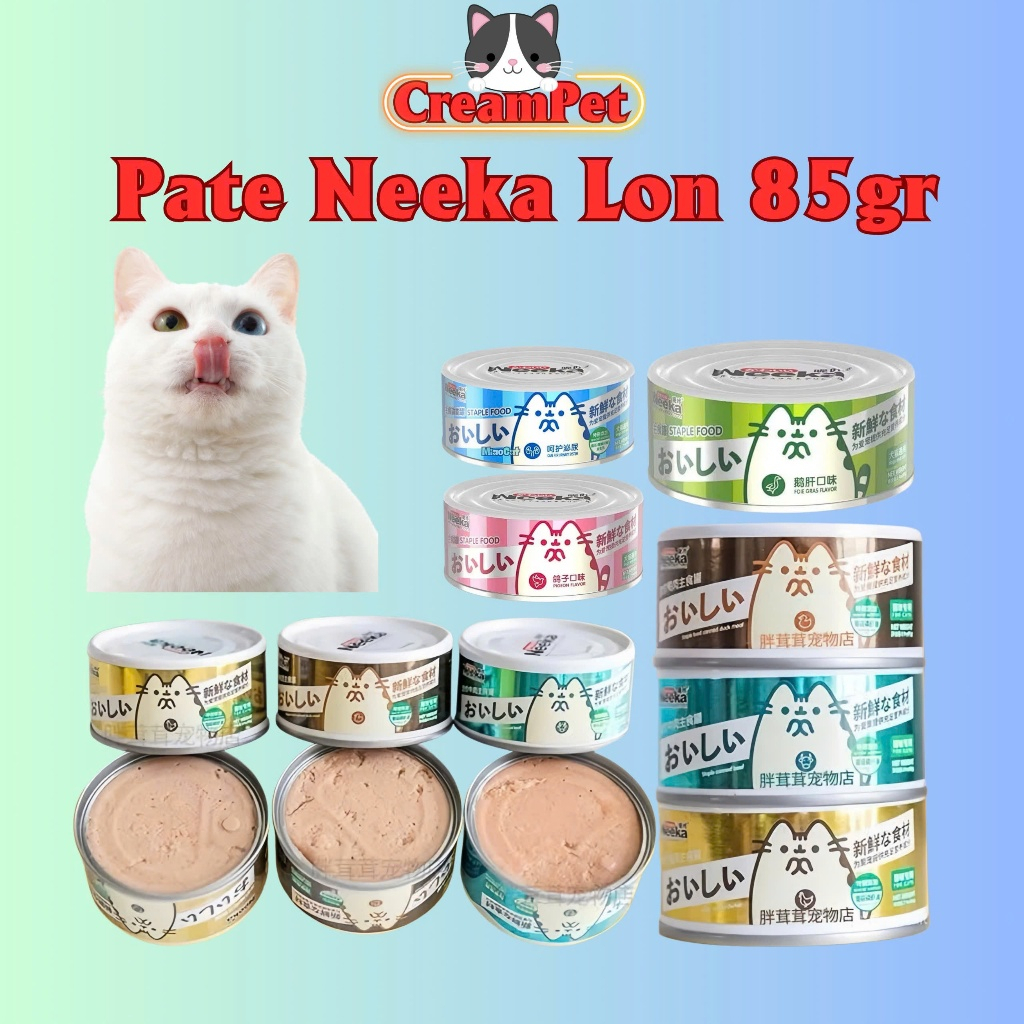 Pate Neeka Lon 85gr Cho Mèo 8 vị thịt hầm nhiều dinh dưỡng