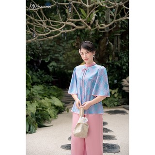 Pháp phục Ân, đồ lam đi chùa thiết kế tay lỡ, chất liệu gấm hoa cao cấp - DESIGNED BY HUMY NGO [114]