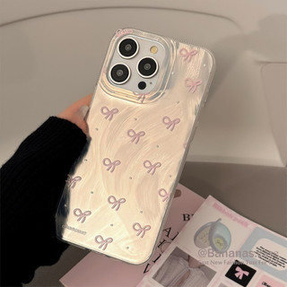 Ốp Lưng iPhone Silicon Mềm Nơ Xinh Hồng Ánh Bạc, Chống Sốc cho iPhone 7/8/X/XS/XR/11/12/13/14/15/16/17/Plus/Air/Pro/Max