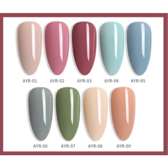 Sơn gel AS mã AYR mẫu chai đỏ nhọn 9 chai 15ml siêu xịn