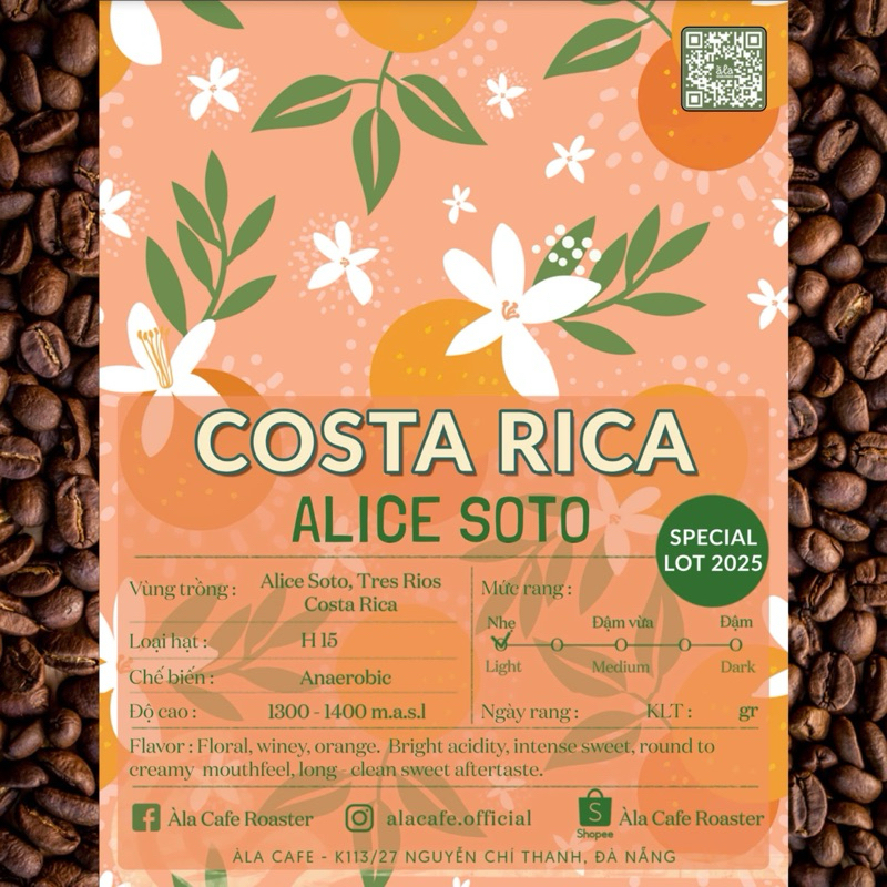 Cà phê Specialty Costa Rica Alice Soto rang light 200gr | Shopee Việt Nam