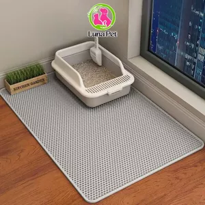 Thảm hứng cát mèo Size LỚN [120*70cm] Luna Pet TCM01- Thảm chống văng cát cho nhà vệ sinh mèo