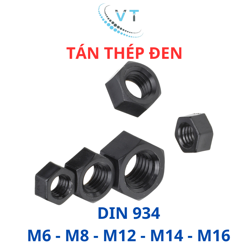 Set 10-30 Con Tán Thép Đen M6 M8 M10 M12 M14 M16 - Đai Ốc Ê Cu Thép Carbon Siêu Cứng Chịu Lực