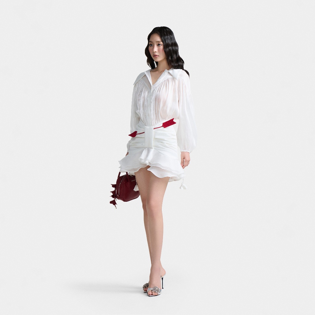 Ảnh Dear José - Đầm sơ mi tay phồng LOVE AT FIRST SIGHT trắng 1