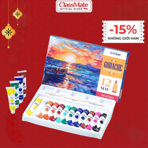 Màu Gouache Classmate Bộ Gouache 12 Tuýp 12ml Vẽ, Tô Màu, Màu Mịn, Chồng Được Màu, Dễ Pha Trộn Màu, Rửa Được AM-GC0002