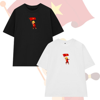 Áo Thun Unisex Việt Nam Nón Lá, Áo Phông Nam Nữ Form Rộng Tay Lỡ Chất Thun Mềm Mịn Menswear Cổ Tròn