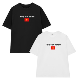 Áo Thun Unisex Việt Nam Nón Lá, Áo Phông Nam Nữ Form Rộng Tay Lỡ Chất Thun Mềm Mịn Menswear Cổ Tròn