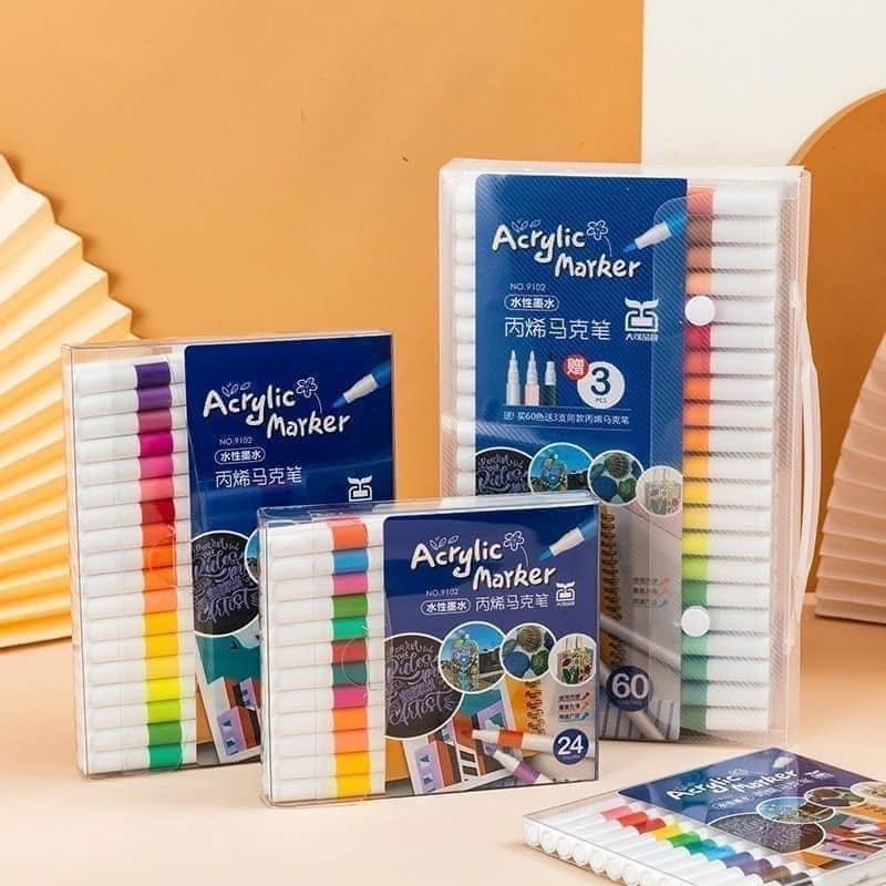 HỘP 80 - 120 CÂY BÚT MÀU ACRYLIC SIÊU ĐẸP CHO BÉ