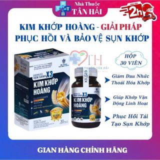 KHỚP KIM HOÀNG bổ khớp, tăng tiết dịch Khớp, phục hồi mô sụn, dùng cho người đau khớp, thoái hóa khớp, hộp 30 viên