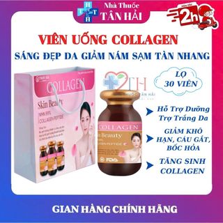 COLLAGEN SKIN BEAUTY 7 IN 1 bổ sung NMN, collagen peptide giúp làm đẹp da, ngăn ngừa nám sạm, tàn nhang, 30viên