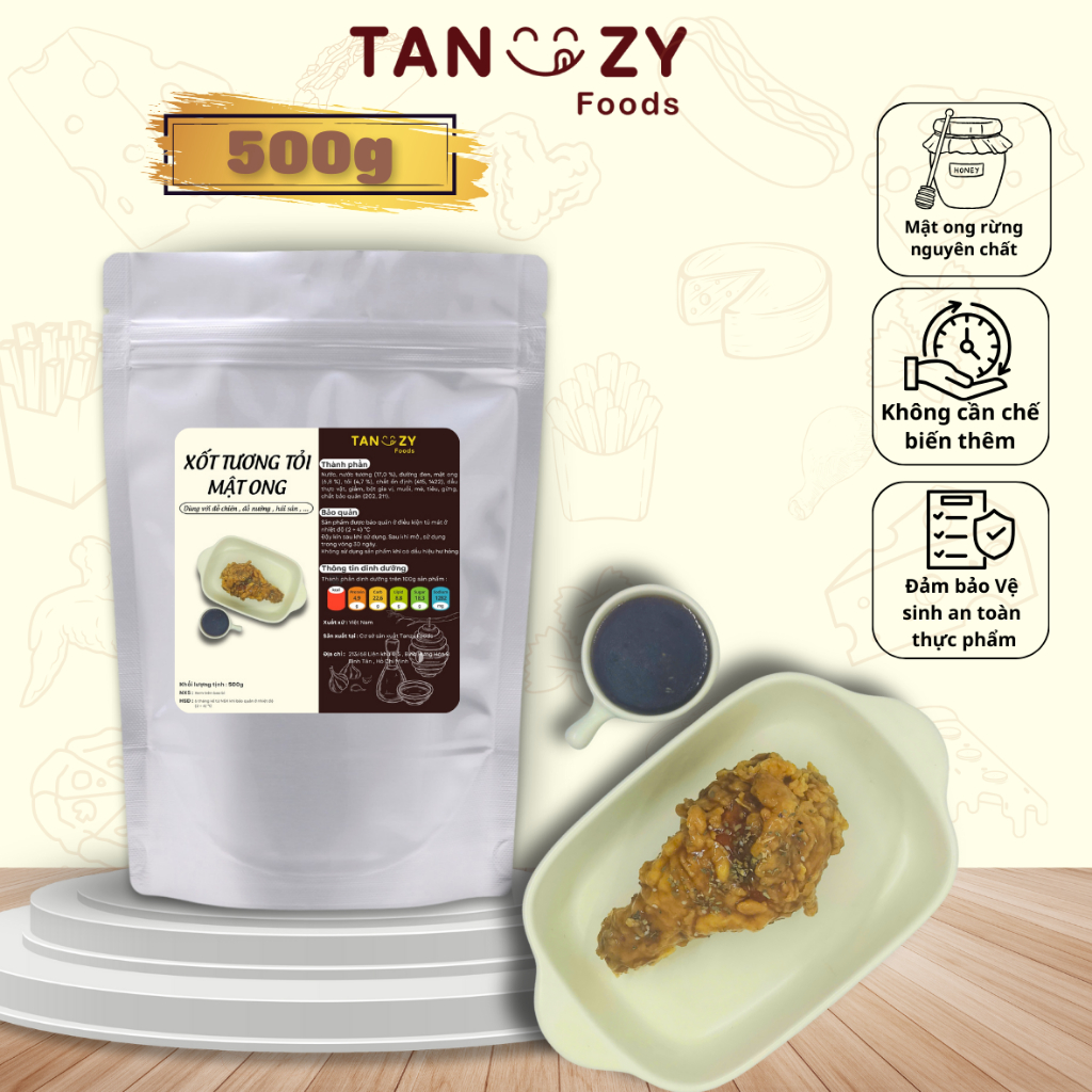 Xốt Tương Tỏi Mật Ong Tanzy foods 500g phủ gà rán , sốt chấm đồ nương , làm mì trộn , ….