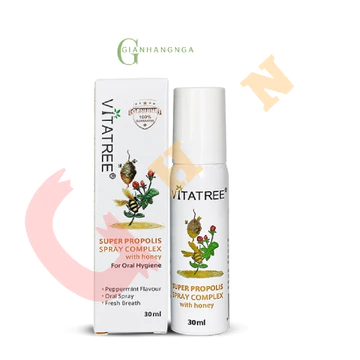 Xịt họng keo ong Vitatree Super Propolis Spray Complex With Honey 30Ml