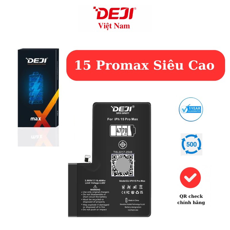 Siêu Pin Deji IP 15 | 15 Plus | 15 Pro | 15 Promax Dung Lượng Siêu Cao | BigBuy360 - bigbuy360.vn