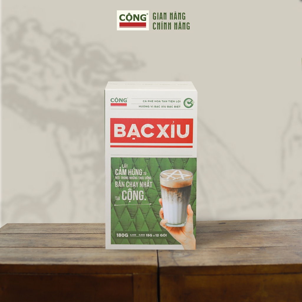Bạc xỉu hoà tan Cộng Cà Phê mới - hộp 12 gói, 5 gói | Shopee Việt Nam
