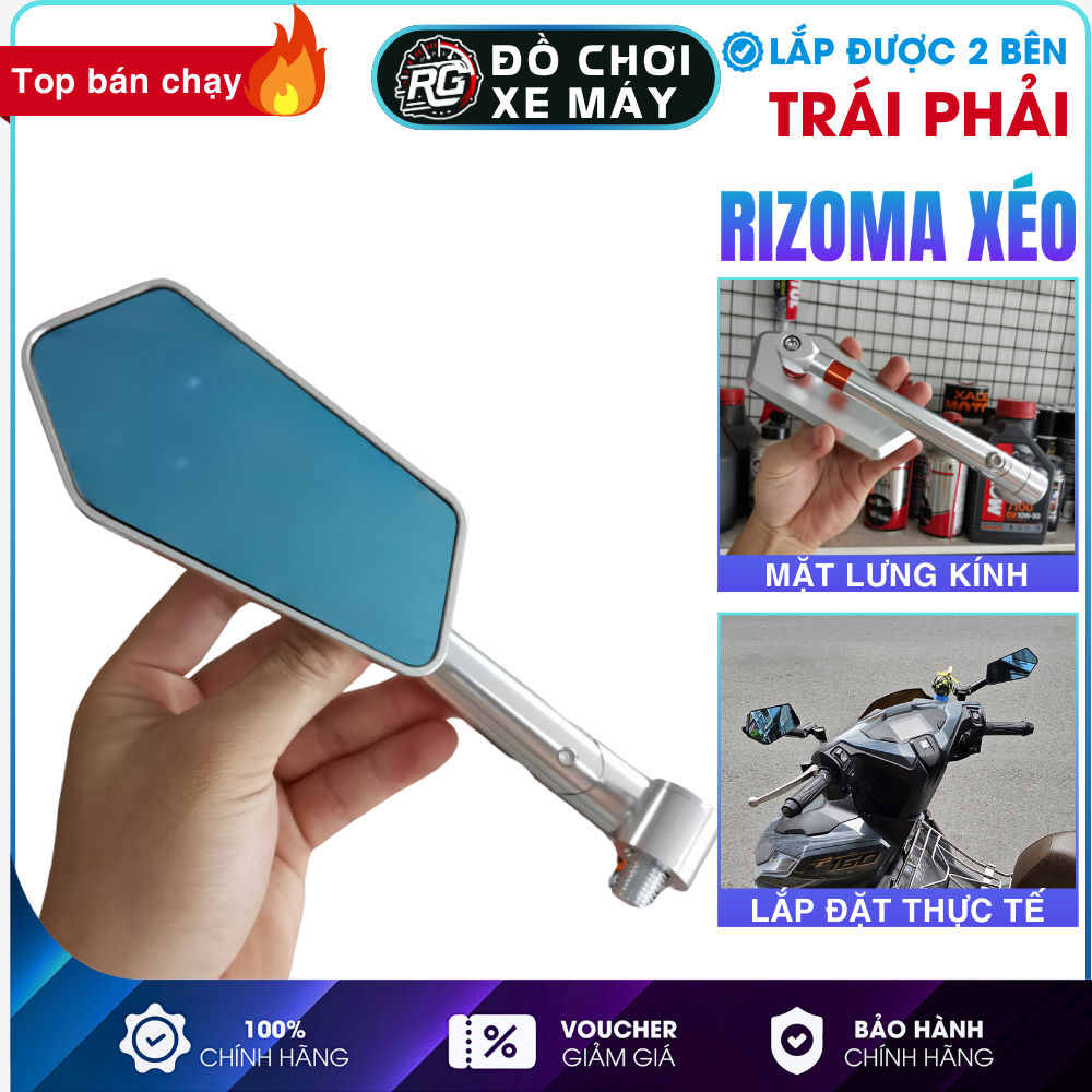 Gương Kính Chiếu Hậu Rizoma Xéo - Gương Xe Máy Nhôm CNC Loại 1 - 1 Cái ...