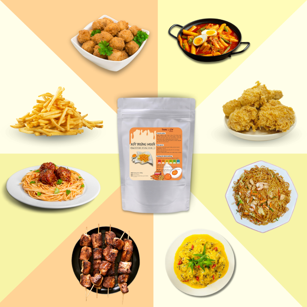 Xốt Trứng Muối Hoàng Kim Tanzy Foods 500g, dùng trực tiếp phù hợp đồ chiên nướng...